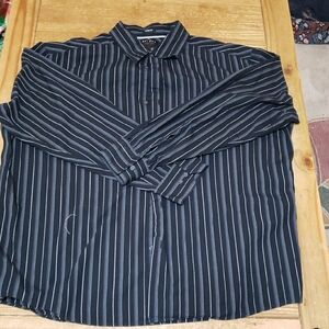 Axcess Men's Black And White Striped Shirt